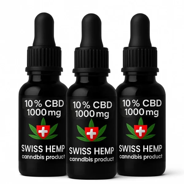 Tri bočice CBD ulja 10% (1000 mg) s kapaljkom.