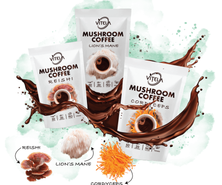 Vitela kava s gljivama – Reishi, lavlja griva i Cordyceps